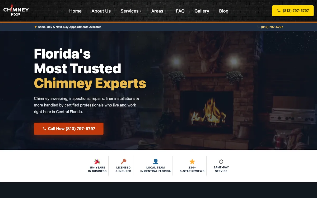 Homepage of chimney-exp.com